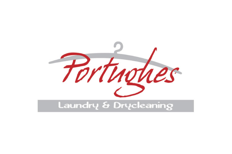 The original Portughes script wordmark with a grey clothes hanger.